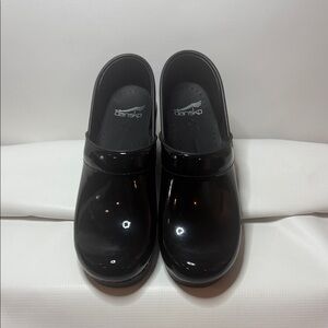 Dansko Narrow PRO Patent BLACK Leather Clogs